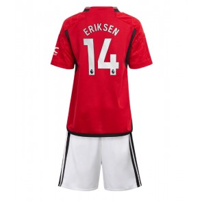 Maillot de foot Manchester United Christian Eriksen #14 Domicile enfant 2023-24 Manches Courte (+ pantalon court)